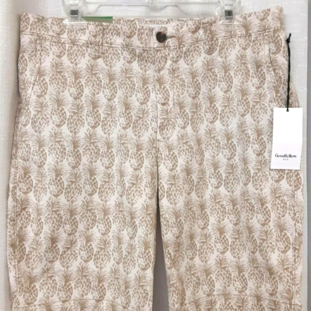 NWT Men's Beige Goodfellow & Co. Size 34" Linden Stretch Shorts 10.5" Inseam